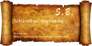 Schindler Barnabás névjegykártya